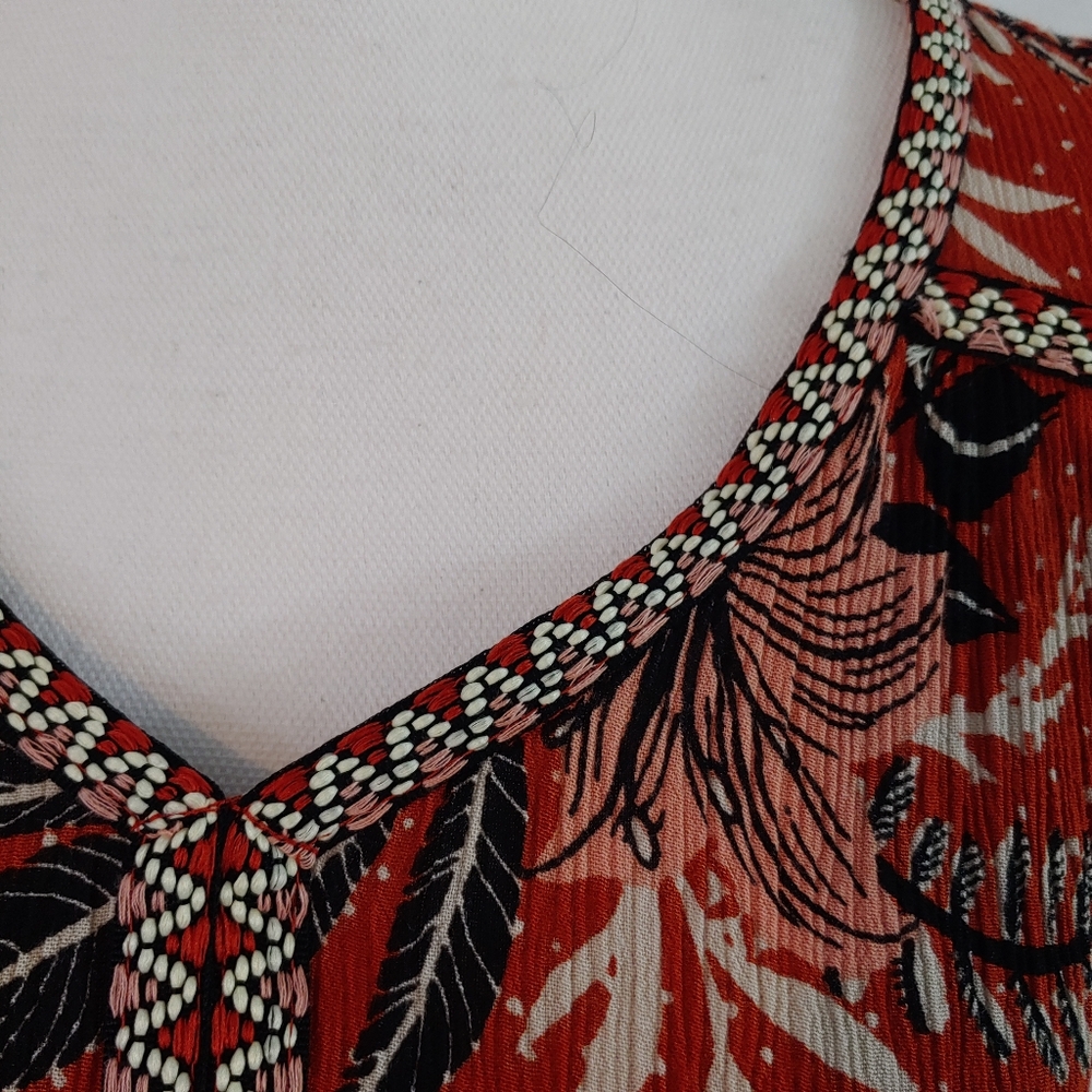PATRONS OF PEACE FLORAL BOHO SLEEVELESS TOP - Picture 12 of 14